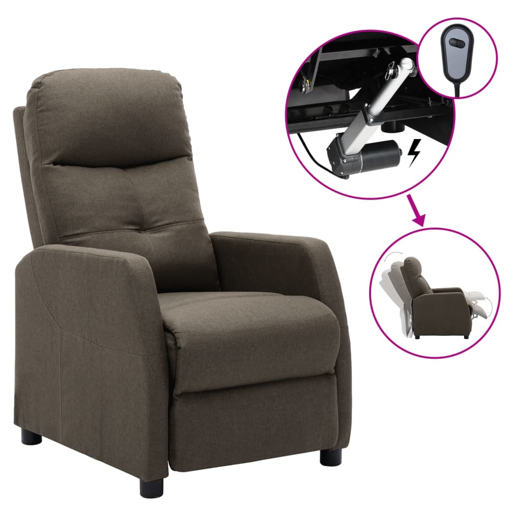 vidaXL Massage Recliner Chair Push Armchair for Home Theater Cinema Fabric