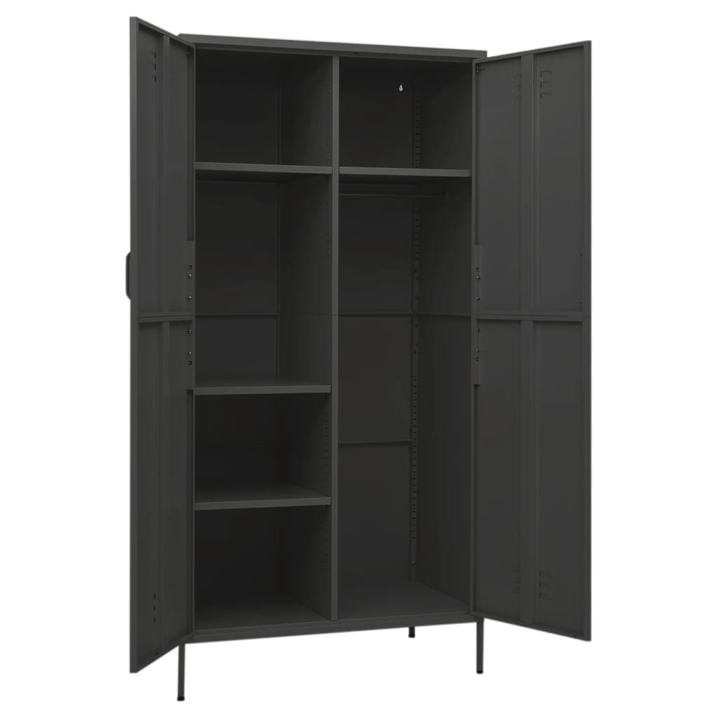 vidaXL Wardrobe Armoire Closet Clothes Storage Organizer for Bedroom Steel