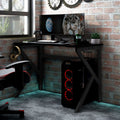 vidaXL Gaming Desk with K Shape Legs Home Office Computer Table Furniture