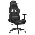 vidaXL Massage Gaming Chair with Footrest Black Faux Leather