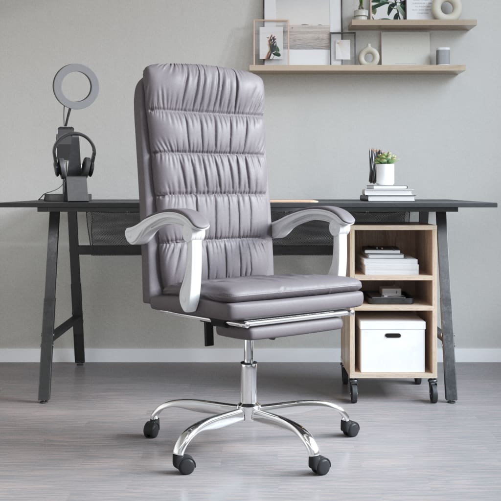 vidaXL Ergonomic Office Chair Reclining Office Executive Chair Faux Leather