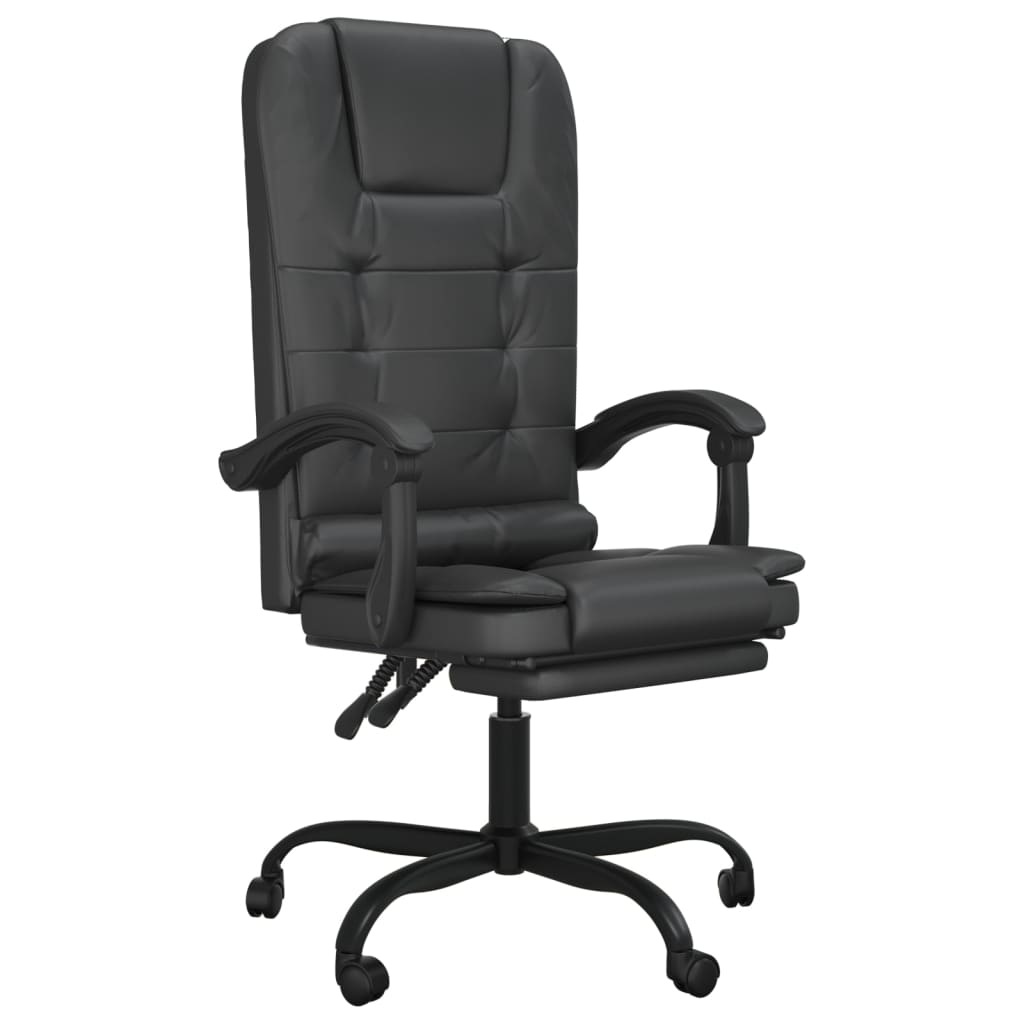 vidaXL Massage Chair Desk Office Chair with Adjustable Footrest Faux Leather