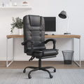 vidaXL Massage Chair Desk Office Chair with Adjustable Footrest Faux Leather