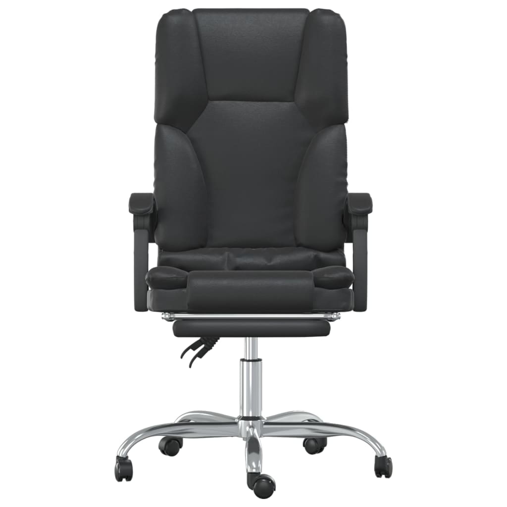 vidaXL Massage Chair Desk Office Chair with Adjustable Footrest Faux Leather