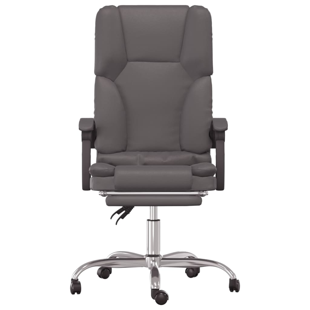 vidaXL Massage Chair Desk Office Chair with Adjustable Footrest Faux Leather