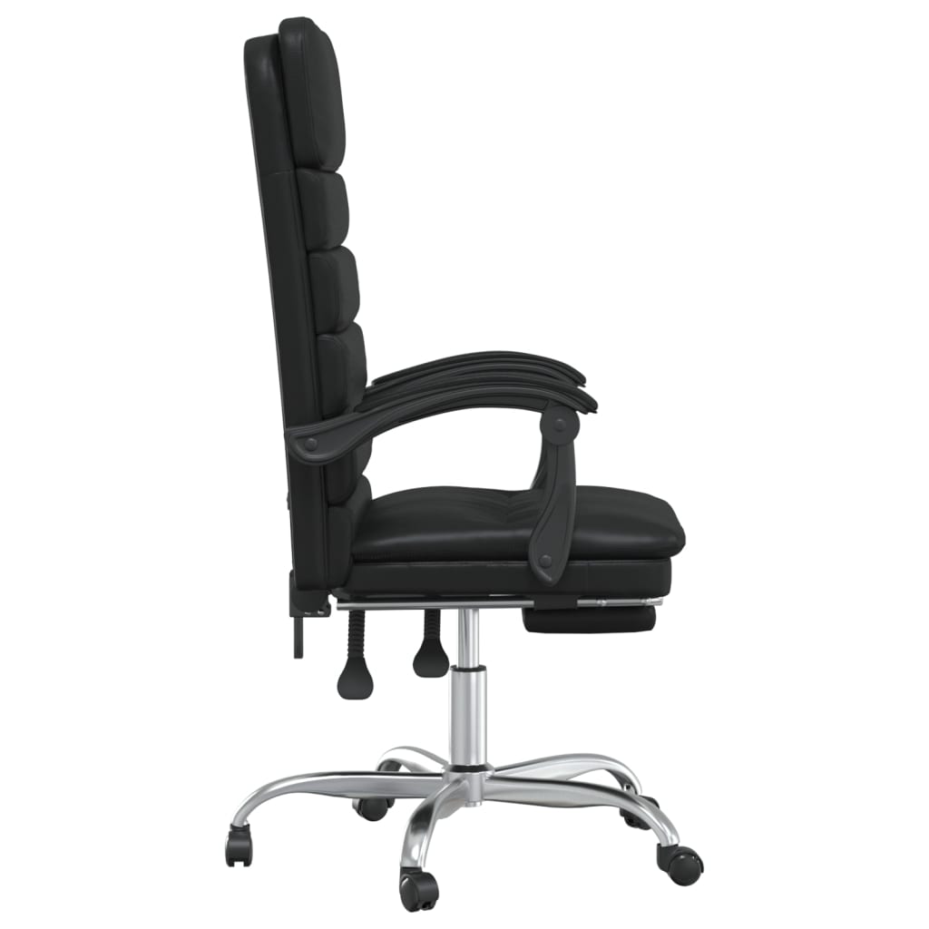 vidaXL Chair Reclining Desk Chair with Wheels for Living Room Faux Leather