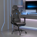 vidaXL Gaming Chair with Footrest Black and Gray Faux Leather
