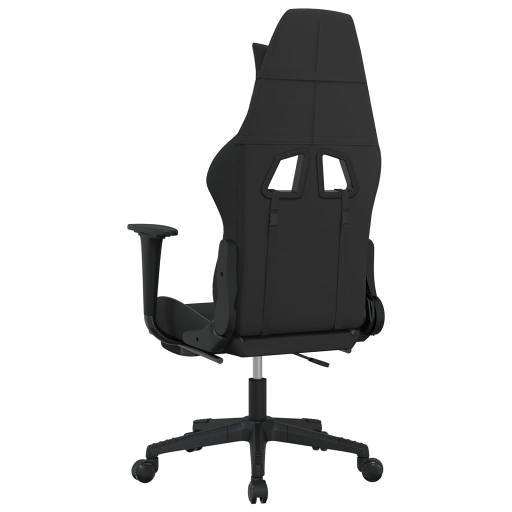 vidaXL Gaming Chair with Footrest Black and Light Gray Fabric
