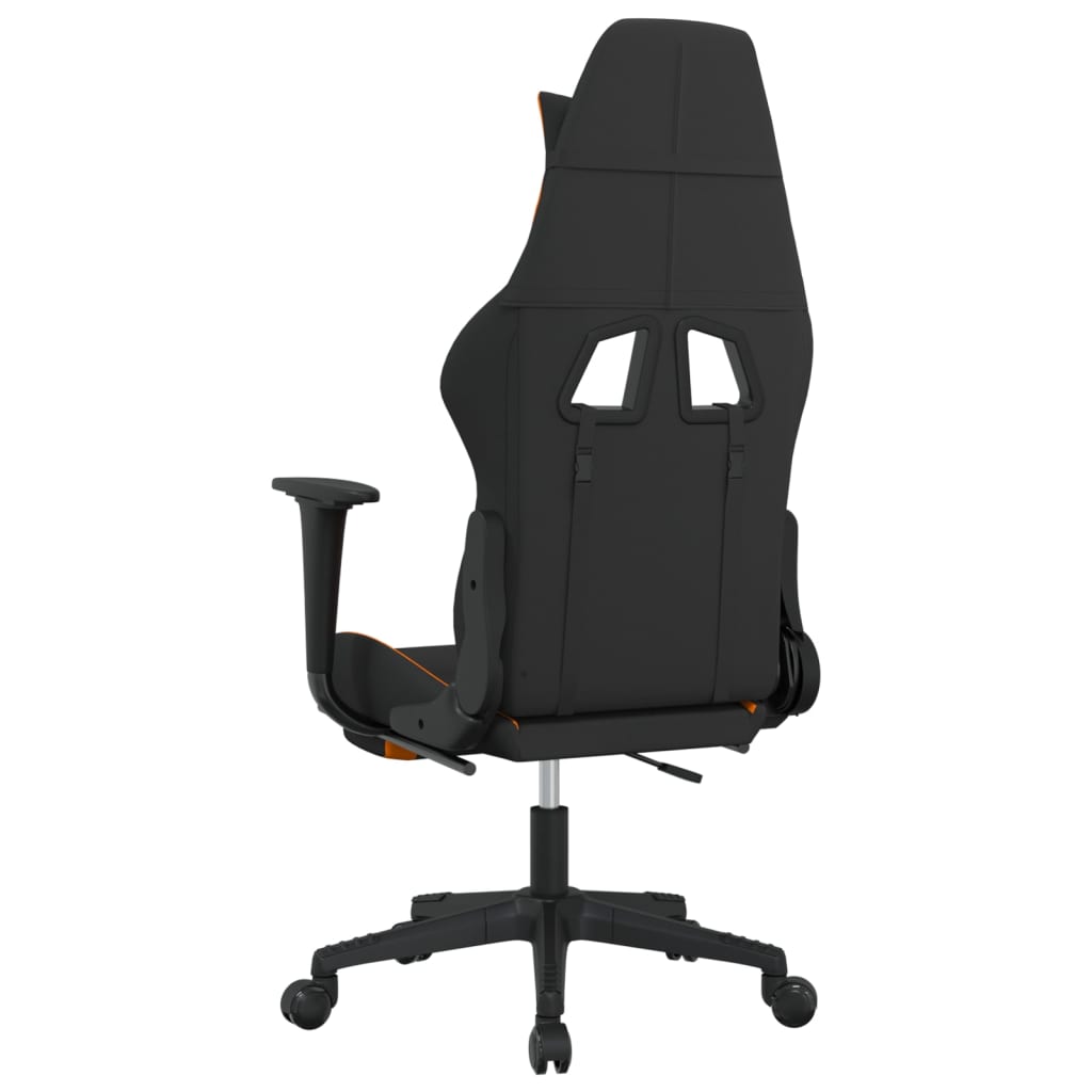 vidaXL Gaming Chair with Footrest Black and Orange Fabric