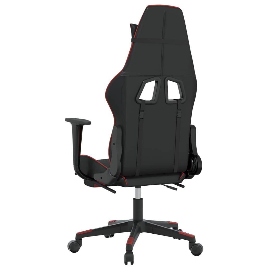 vidaXL Gaming Chair with Footrest Black and Red Faux Leather