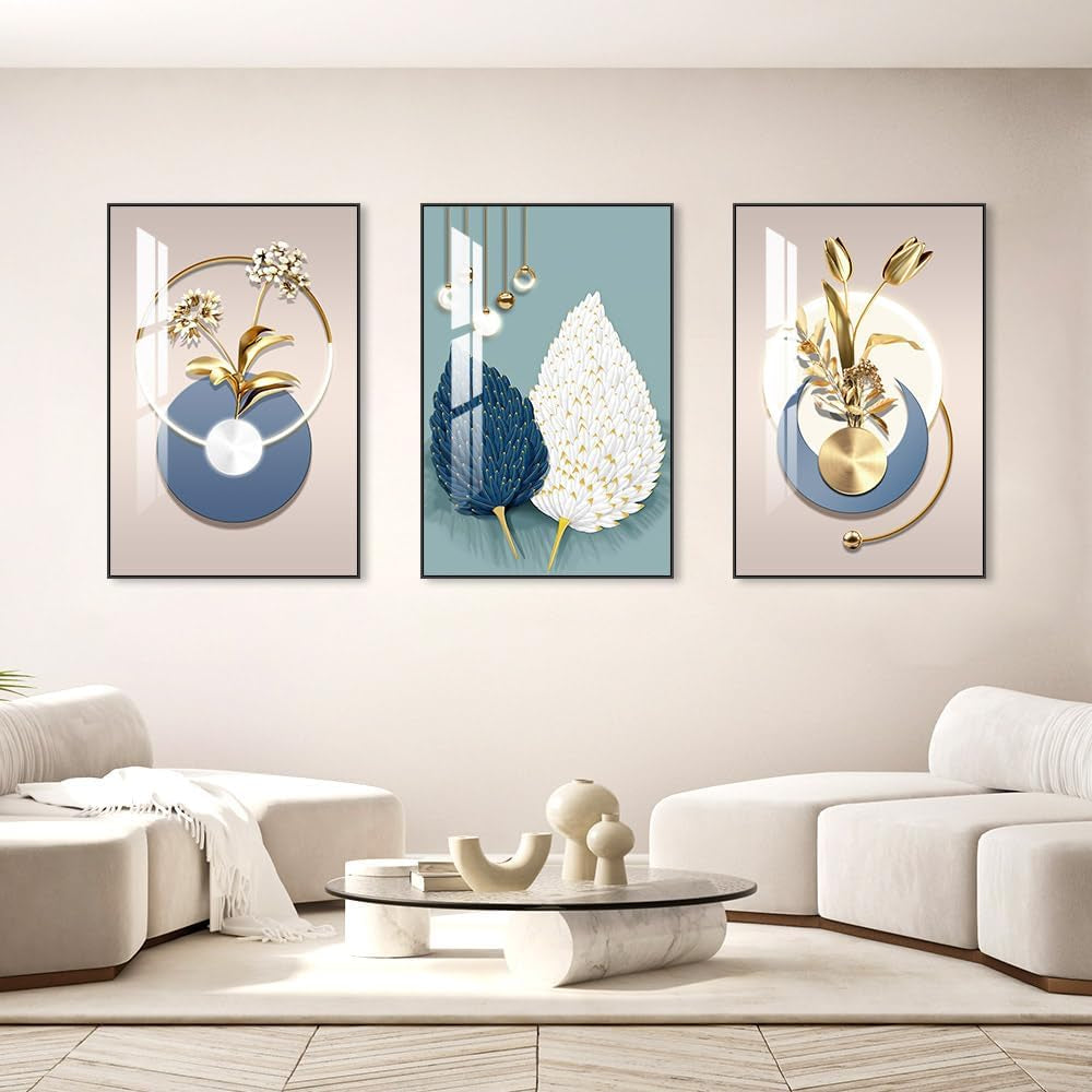 Cerulean Abstract Large Wall Art Series Collection