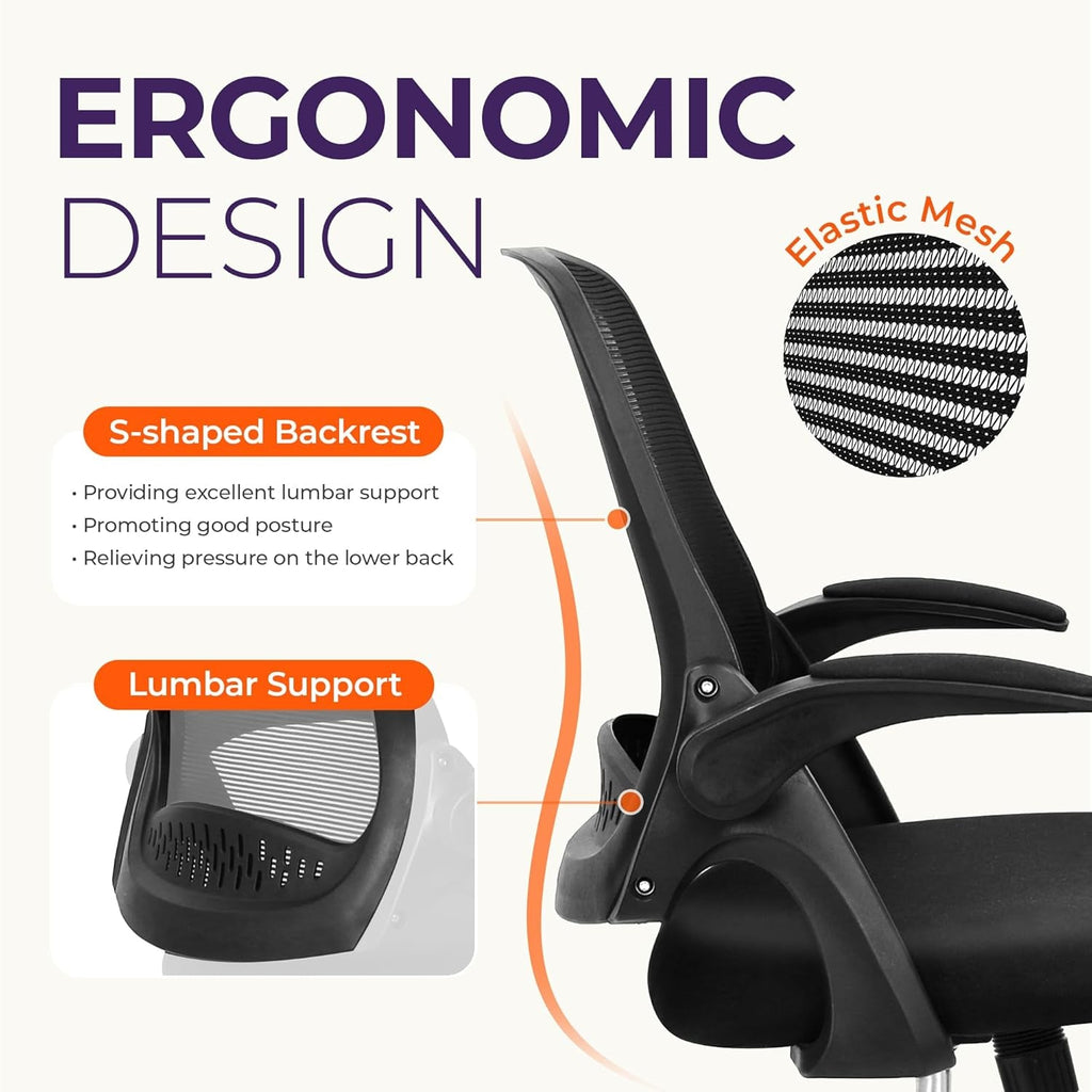 Ergonomic Gaming Chair With Lumbar Support Black Adjustable