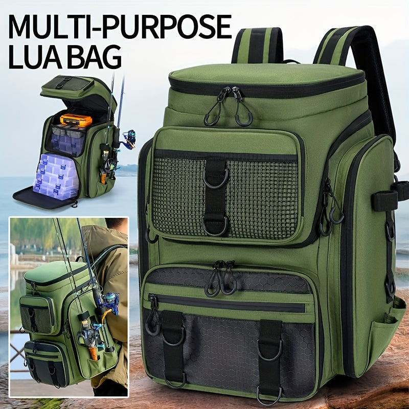 Fishing Backpack with Rod Holder & Tackle Box