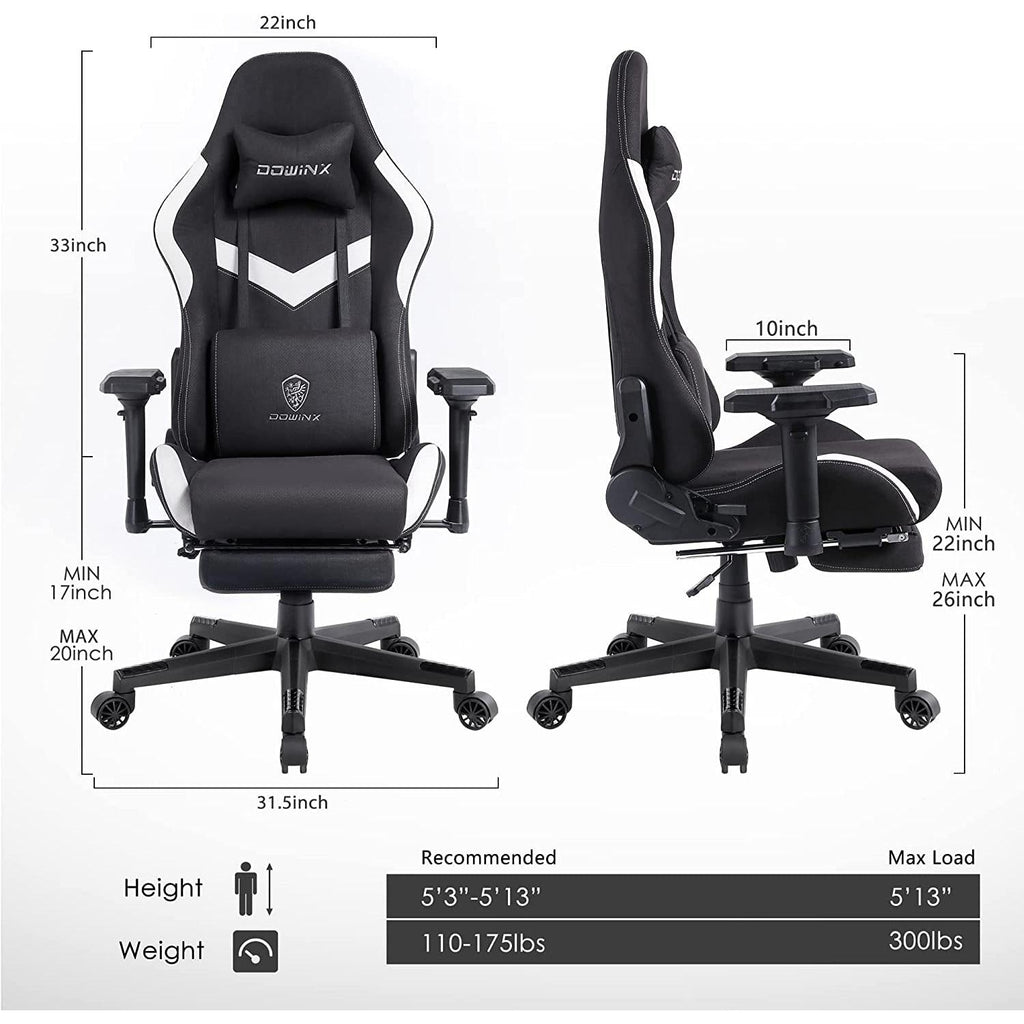 Ergonomic Gaming Chair With Massage And Footrest Comfort