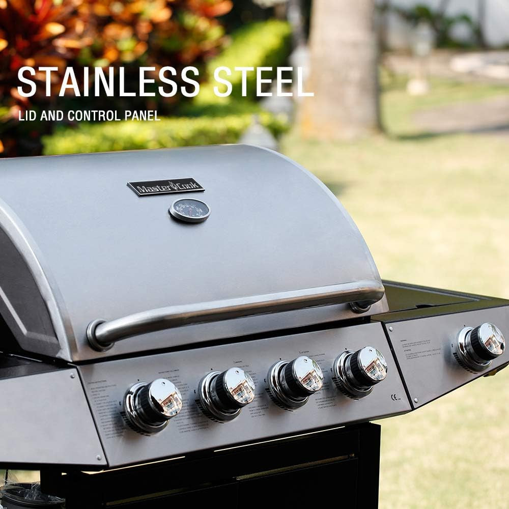 Four-Burner Propane Gas Grill With Stainless-Steel Side-Burner