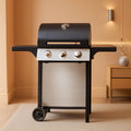 3 Burner Stainless Steel Propane Gas Grill With Cabinet