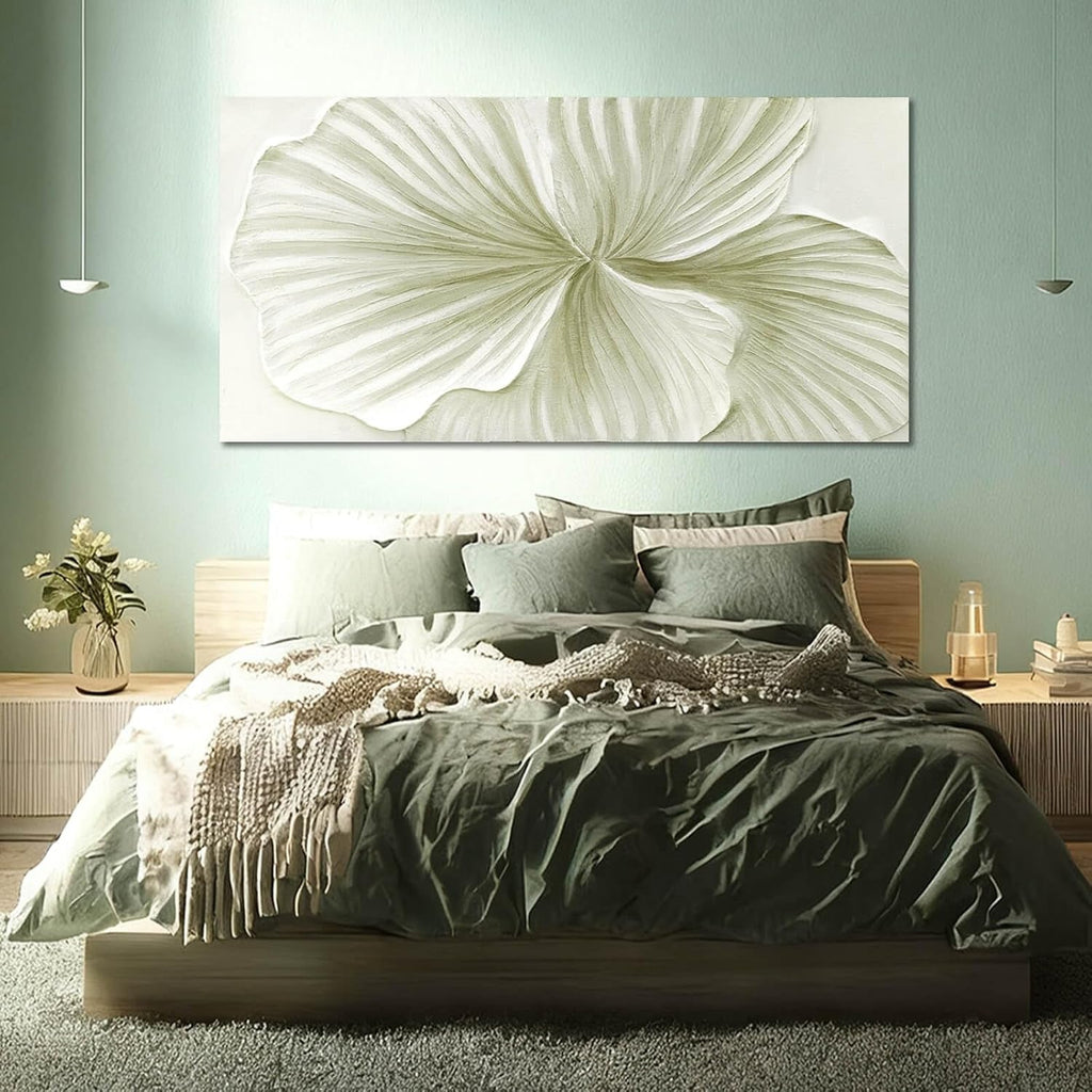 Green Ginkgo Botanical Framed Canvas 29x58 Art work