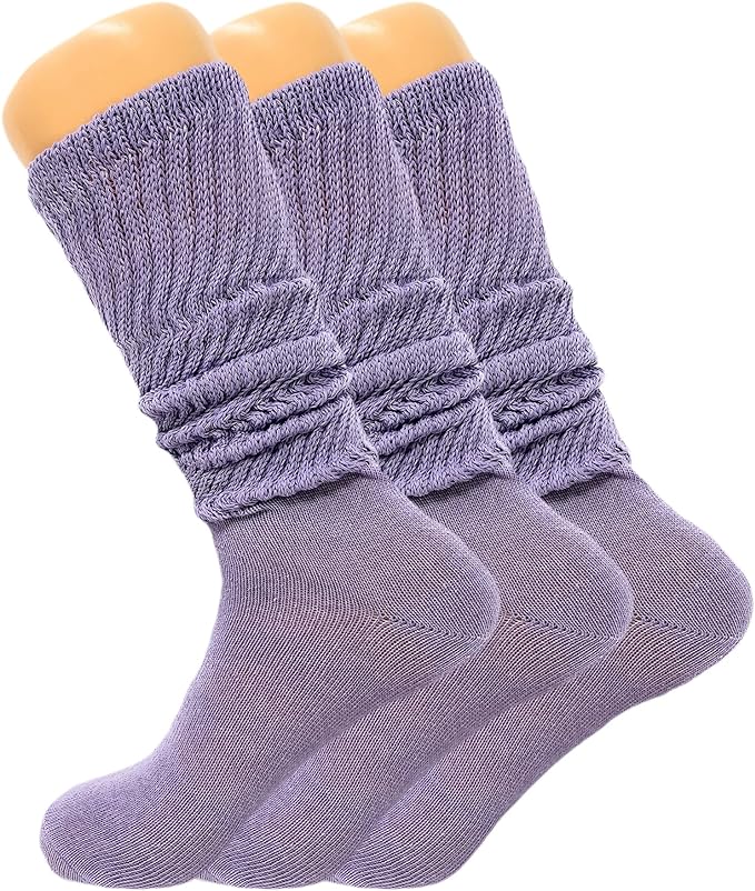 Women's Slouch Knee High Socks – 3 Pairs, Size 9-11 | Soft, Breathable & Versatile