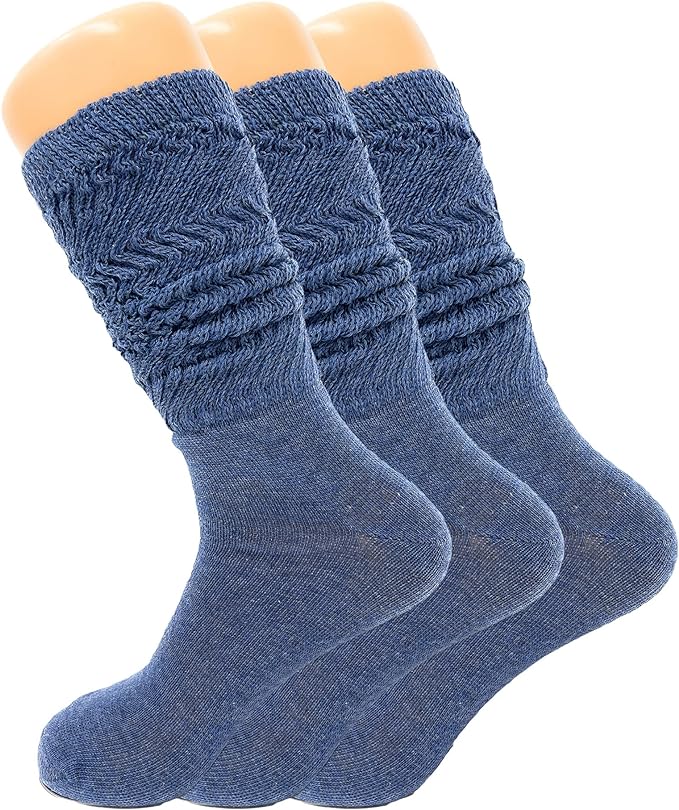 Women's Slouch Knee High Socks – 3 Pairs, Size 9-11 | Soft, Breathable & Versatile