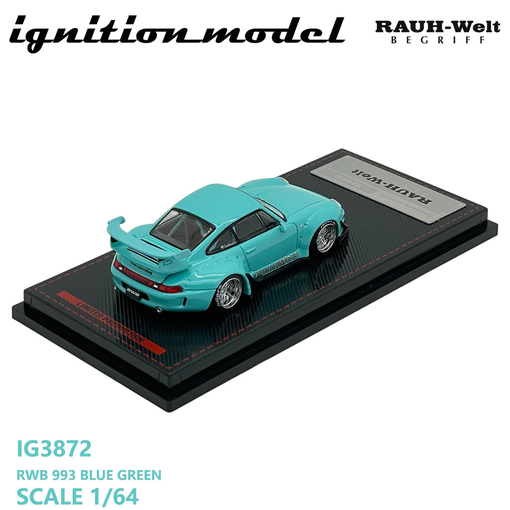 Ignition Model 1:64 Porsche 911 RWB 993 "Blue Green" Diecast Model Car #IG3872 In Stock Ready To Ship