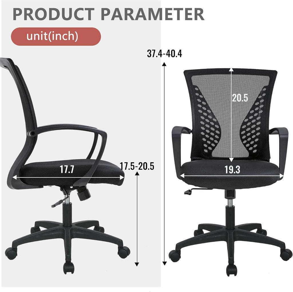 Ergonomic Office Gaming Chair Mesh With 360 Swivel Black
