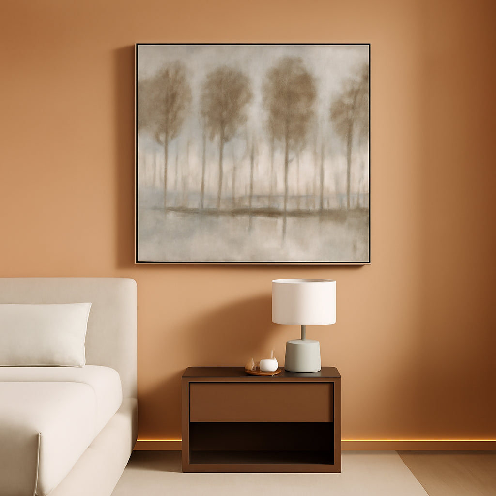 Monochromatic Abstract Forest Tree Canvas Wall Art
