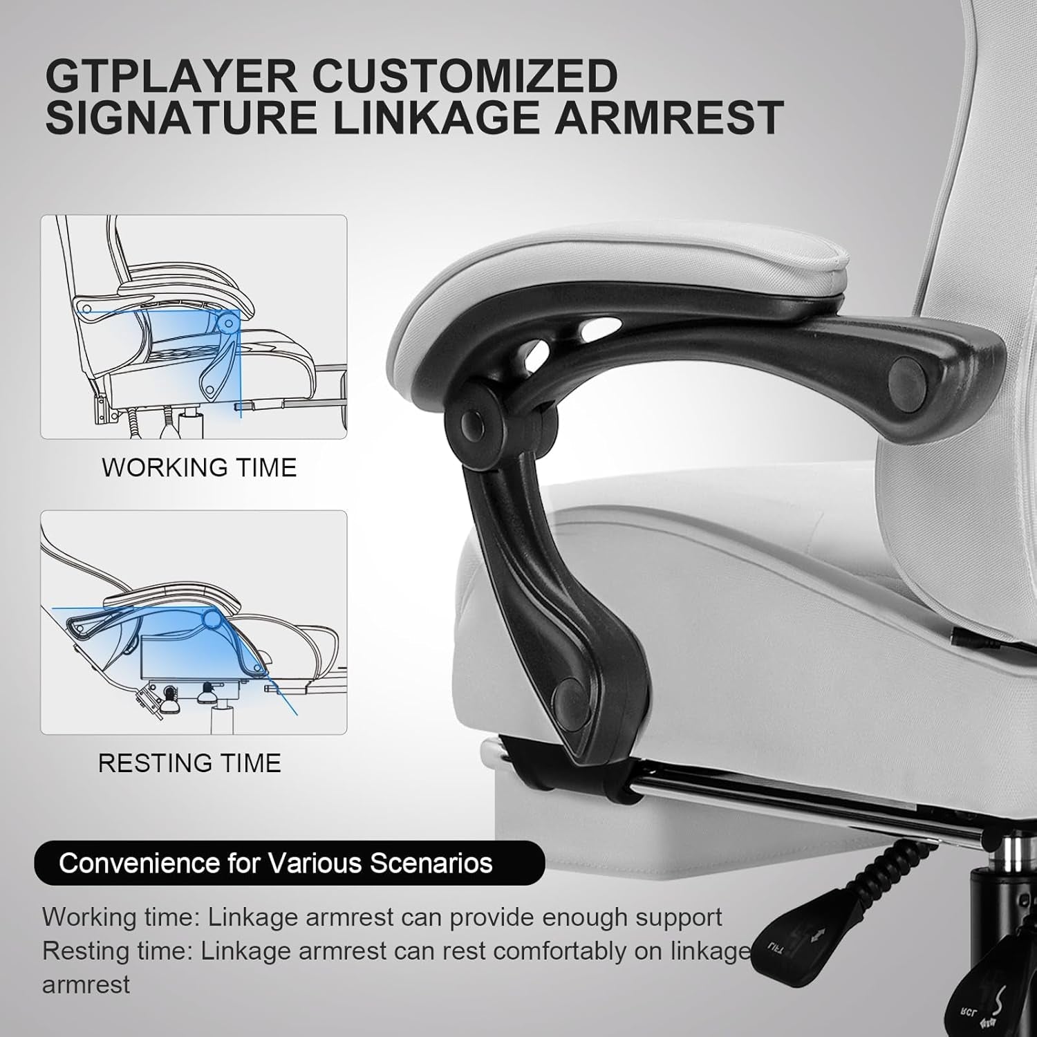 Ergonomic Gaming Chair With Footrest And Lumbar Support