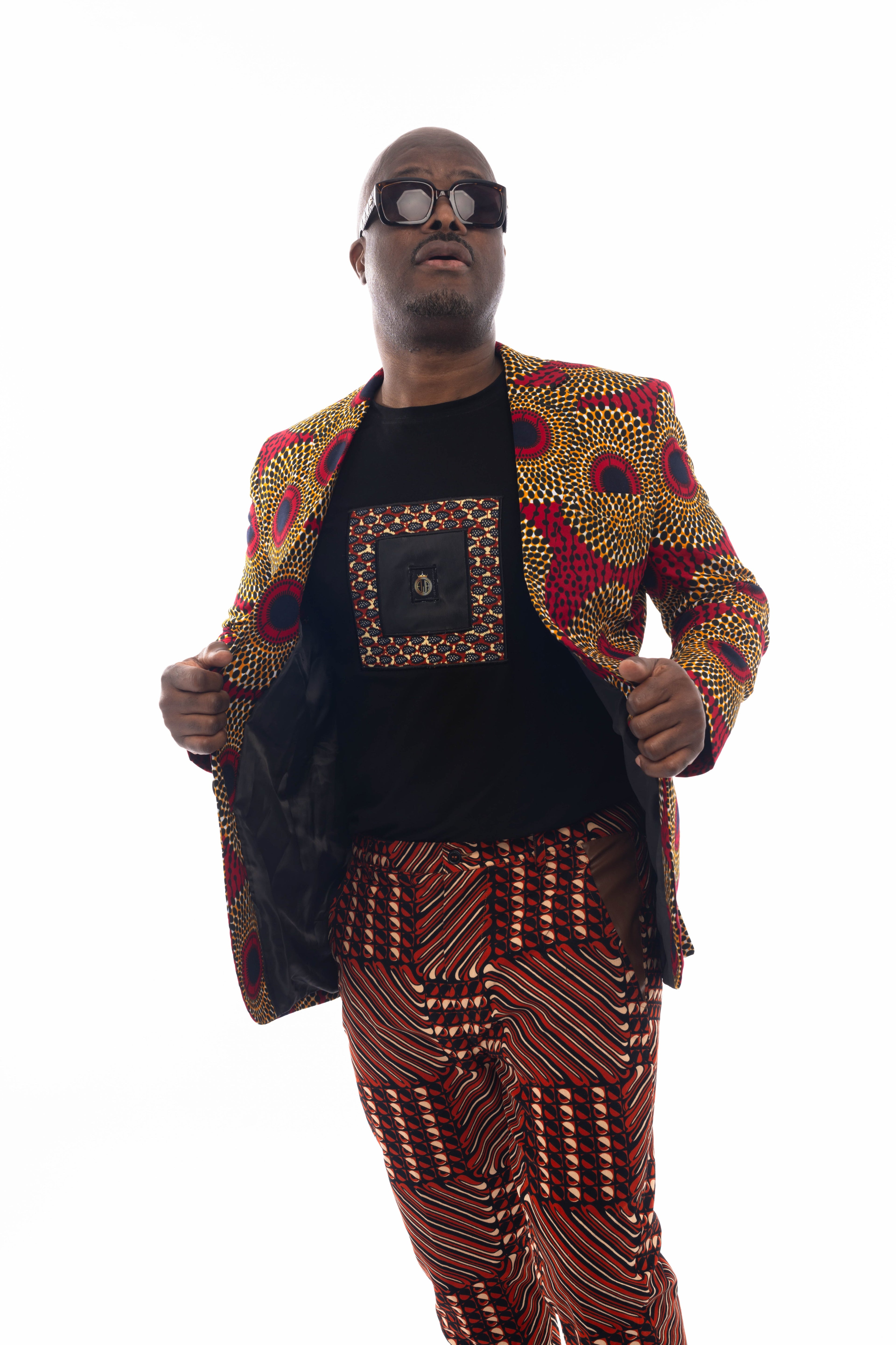 African Fashion Ankara Print Blazer (Concentric pattern)