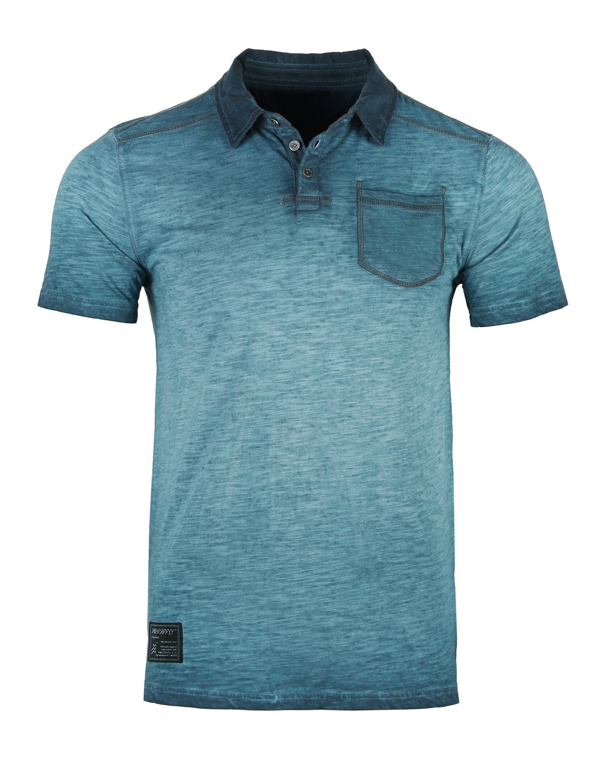 ZIMEGO Mens Short Sleeve Oil Wash Vintage Button Henley Pocket Polo T-Shirt