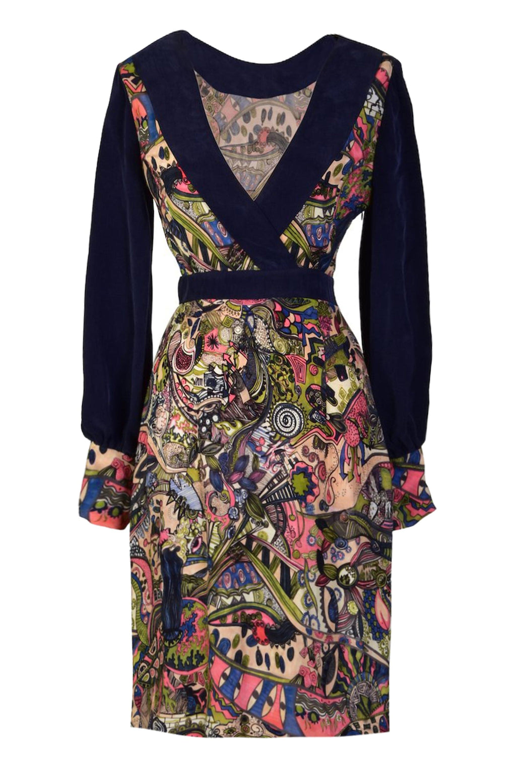 Hand painted Long Sleeve Mini Dress