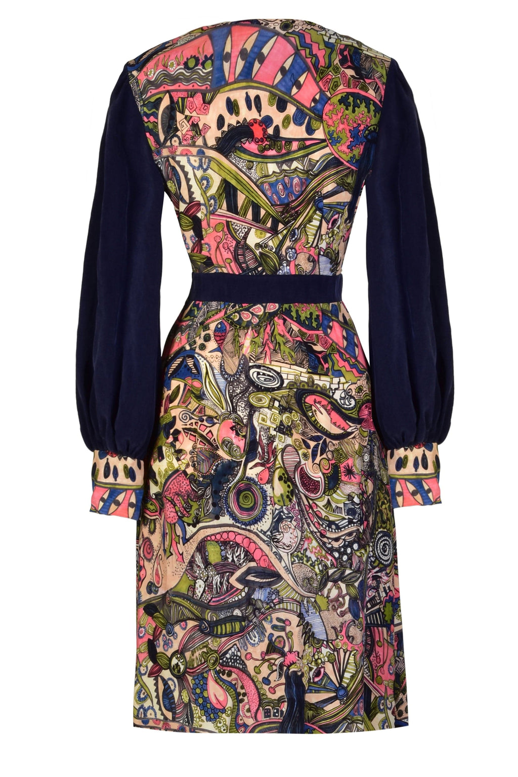 Hand painted Long Sleeve Mini Dress
