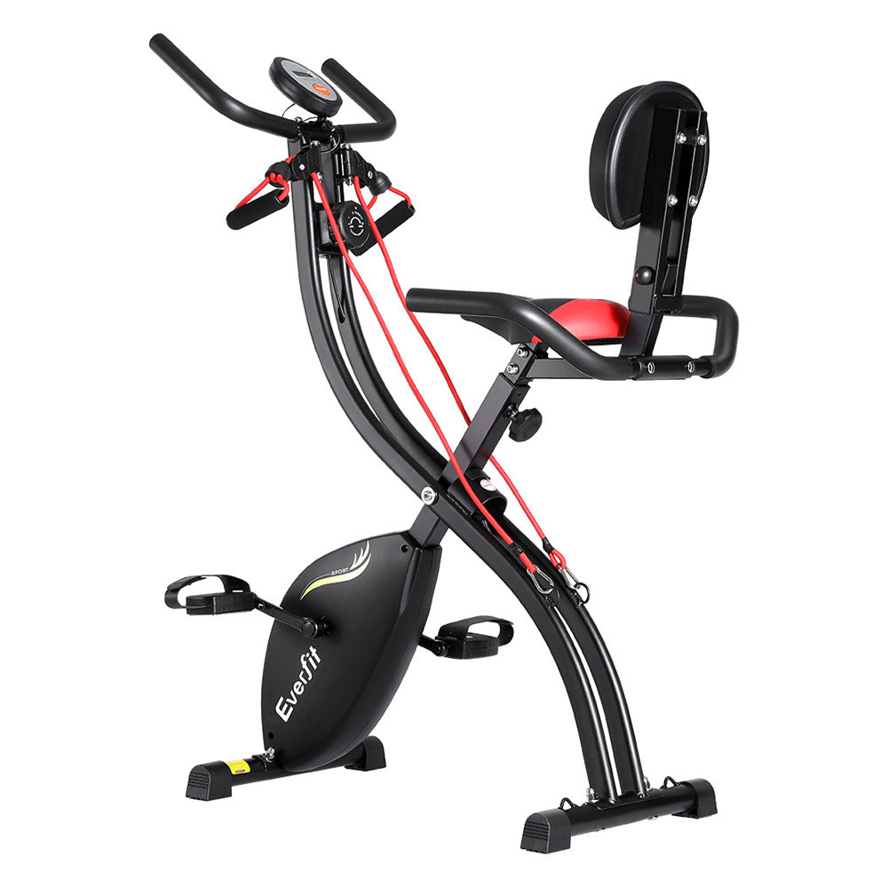 NNEDSZ Folding Exercise Bike Magnetic X-Bike Indoor Cycling Resistance Rope