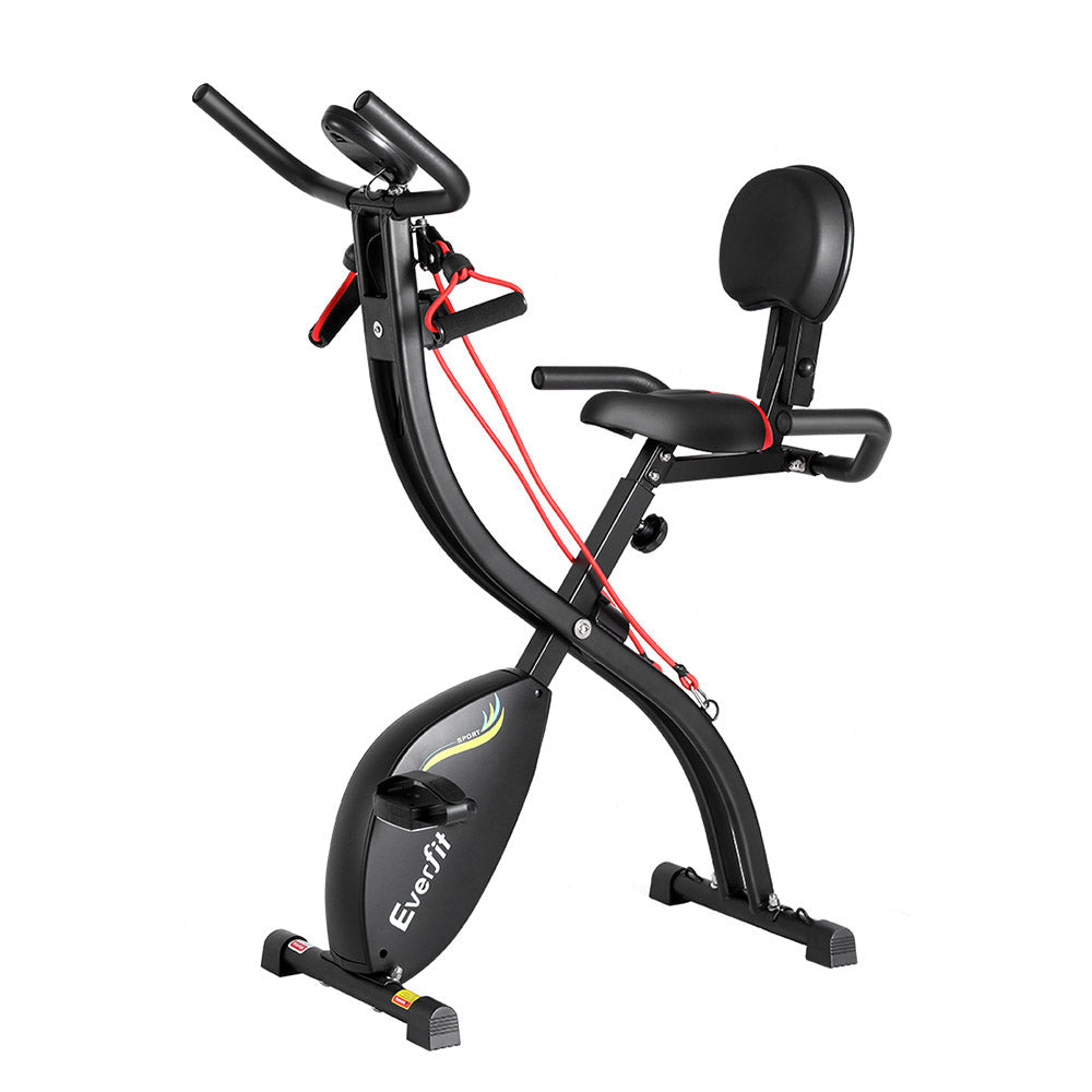 NNEDSZ Folding Exercise Bike Magnetic X-Bike Indoor Cycling Resistance Rope