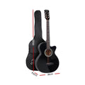 NNEDSZ 38 Inch Wooden Acoustic Guitar with Accessories set Black