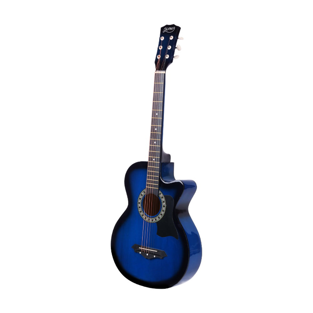 NNEDSZ 38 Inch Wooden Acoustic Guitar with Accessories set Blue