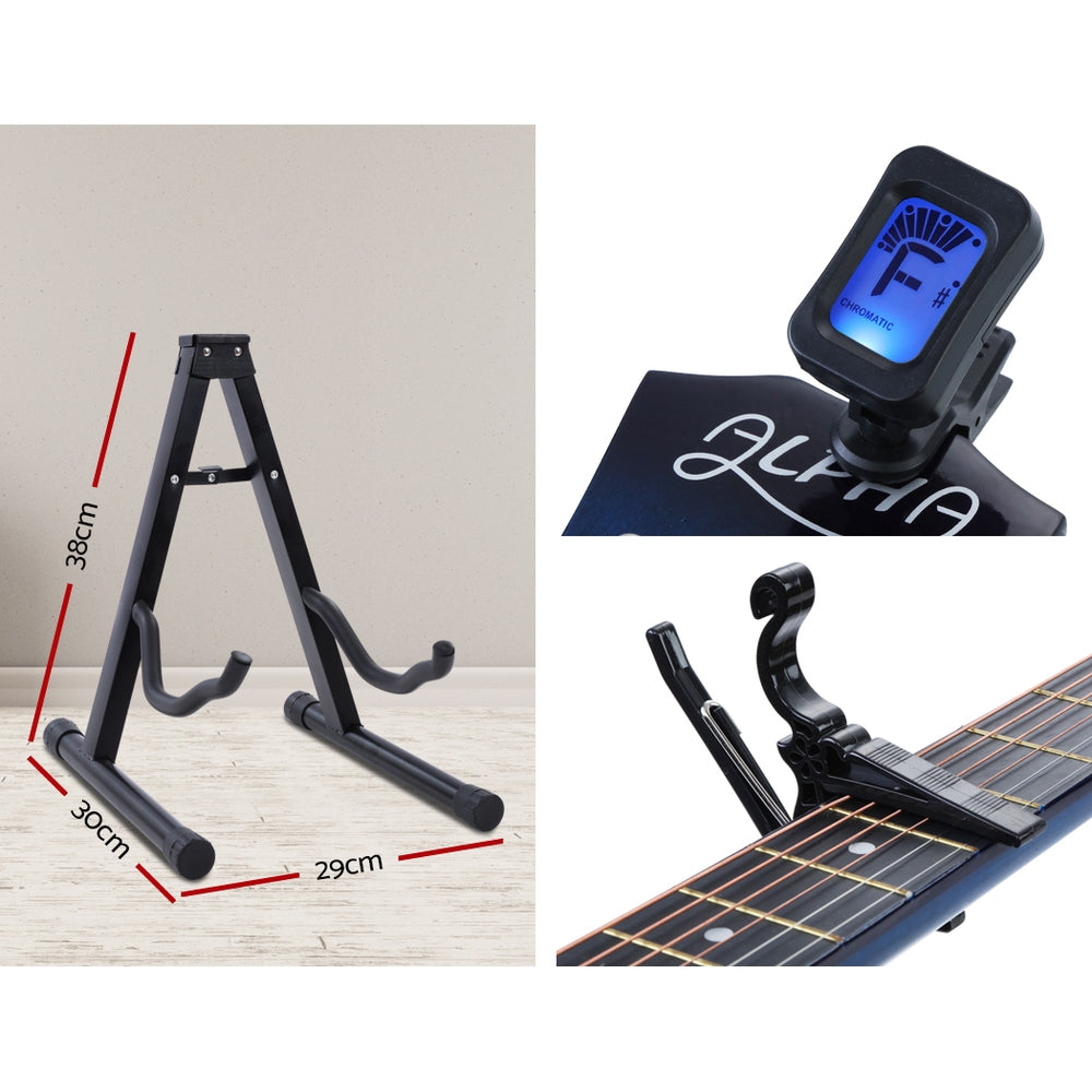 NNEDSZ 38 Inch Wooden Acoustic Guitar with Accessories set Blue