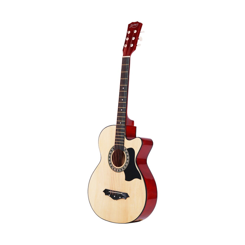 NNEDSZ 38 Inch Wooden Acoustic Guitar with Accessories set Natural Wood