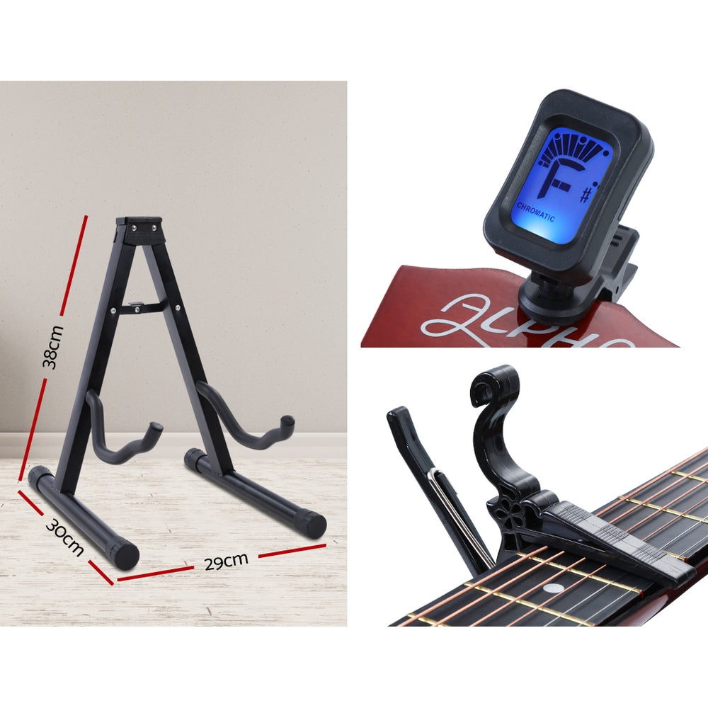 NNEDSZ 38 Inch Wooden Acoustic Guitar with Accessories set Natural Wood