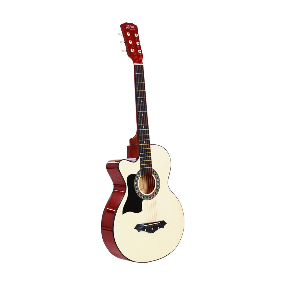 NNEDSZ 38 Inch Wooden Acoustic Guitar Left handed with Accessories set Natural Wood