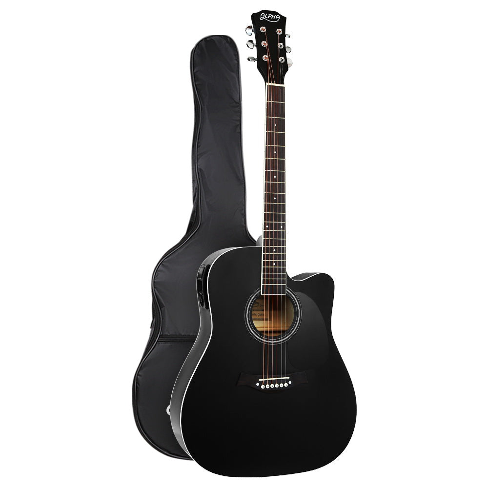 NNEDSZ 41 Inch Electric Acoustic Guitar Wooden Classical Full Size EQ Bass Black