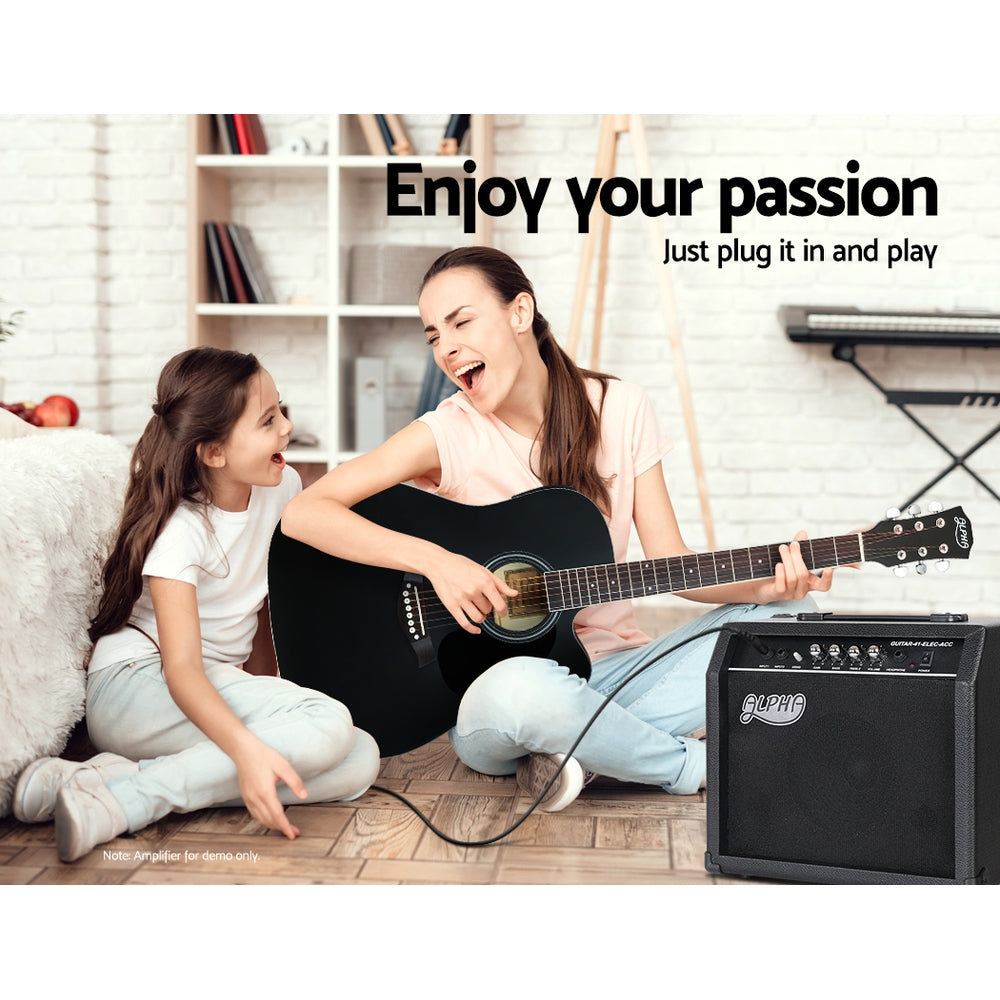 NNEDSZ 41 Inch Electric Acoustic Guitar Wooden Classical Full Size EQ Bass Black