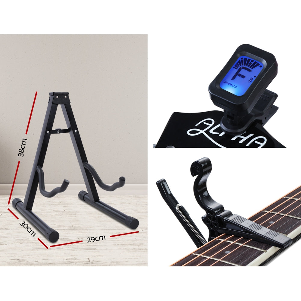 NNEDSZ 41 Inch Electric Acoustic Guitar Wooden Classical Full Size EQ Capo Black