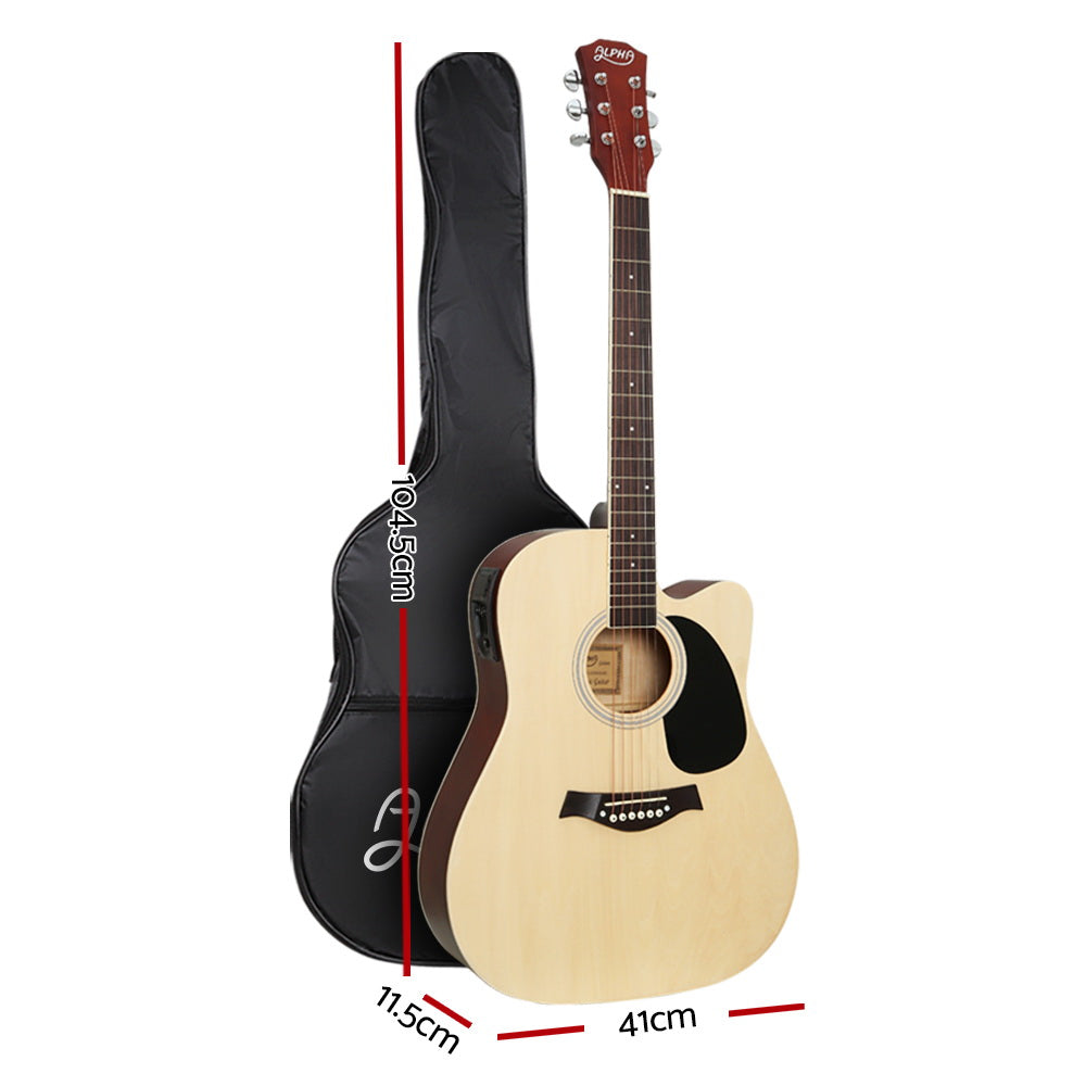 NNEDSZ 41 Inch Electric Acoustic Guitar Wooden Classical with Pickup Capo Tuner Bass Natural