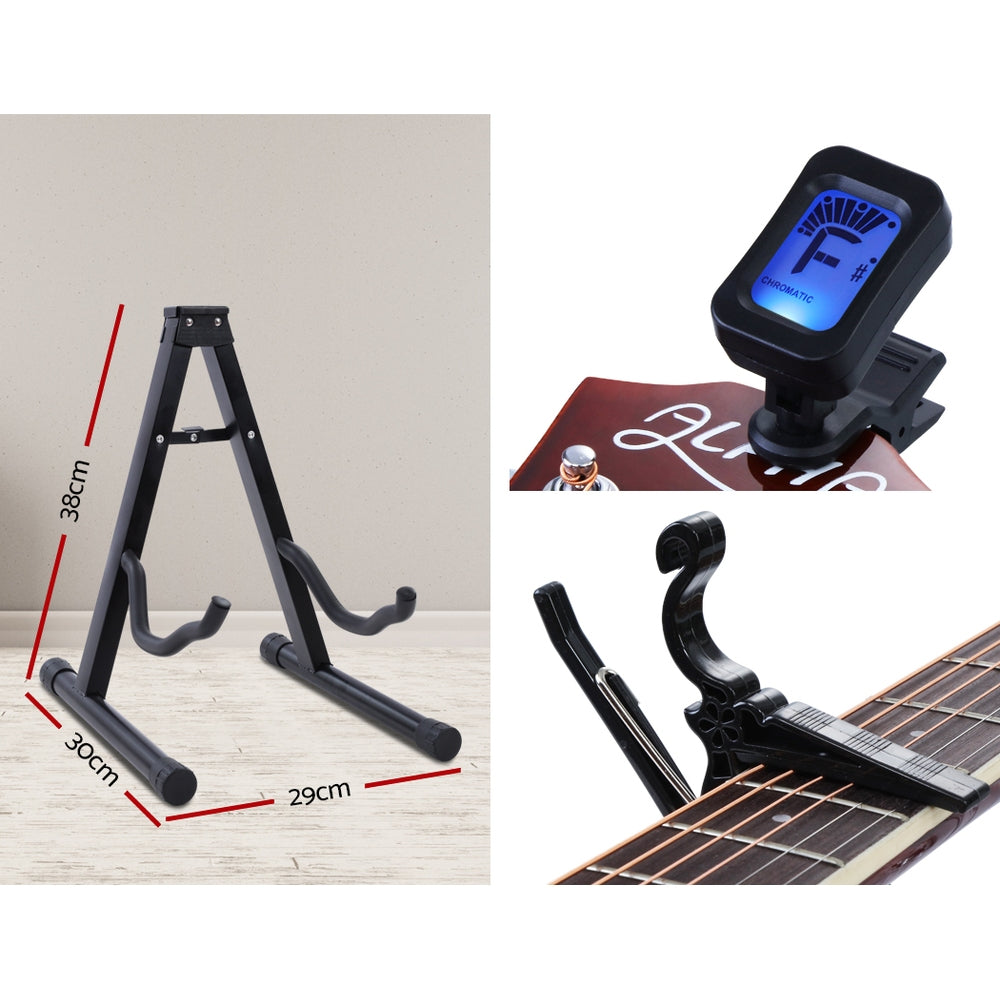 NNEDSZ 41 Inch Electric Acoustic Guitar Wooden Classical with Pickup Capo Tuner Bass Natural