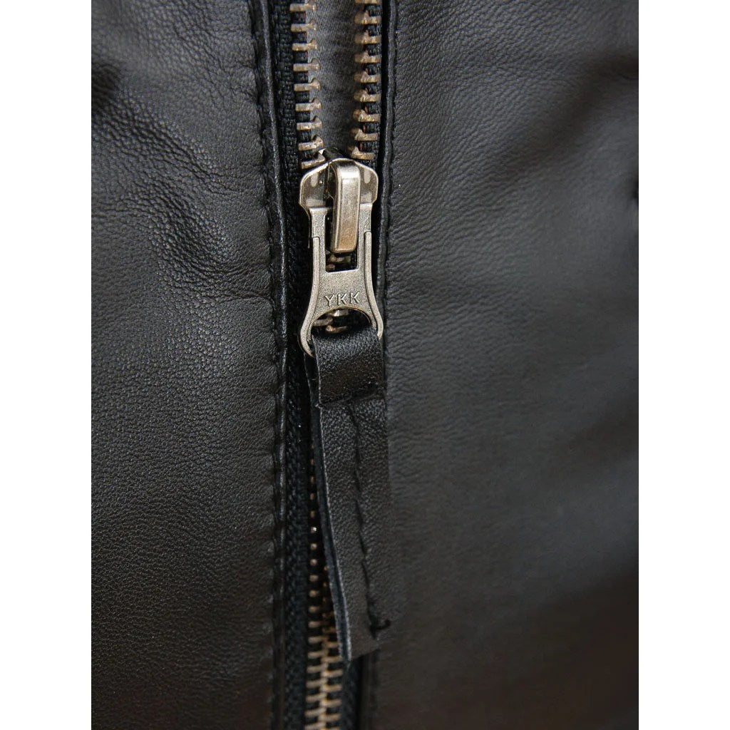 MEN BLACK LEATHER BIKER JACKET HEBRON