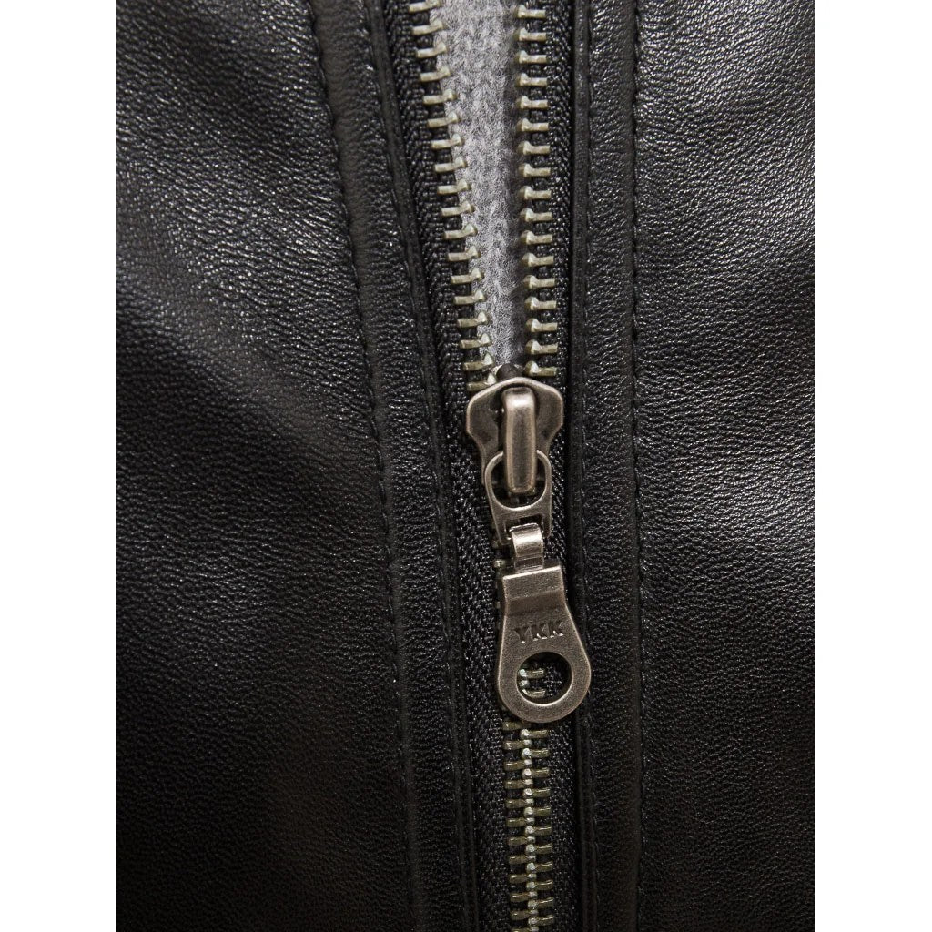 MEN BLACK LEATHER BOMBER JACKET BRANDON