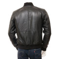 MEN BLACK LEATHER BOMBER JACKET BRANDON