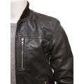 MEN BLACK LEATHER BOMBER JACKET BRASHER