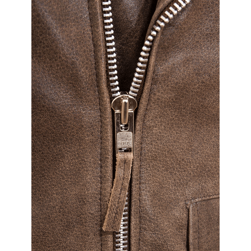 MEN ANTIQUE BROWN LEATHER JACKET BALLSTON