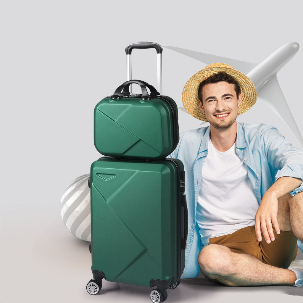 NNEIDS Slimbridge 2pcs 20"Travel Luggage Set Green